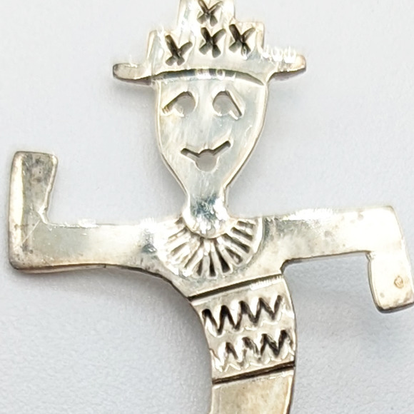 Silver Unlimited Sterling Silver Dancing Figure Brooch Made in Mexico Signed SU - Picture 4 of 7